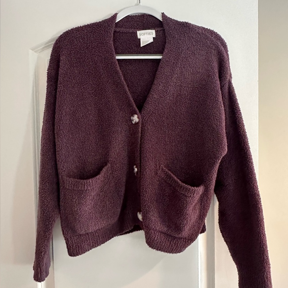 SOFTIES Marshmallow Crop Cardigan